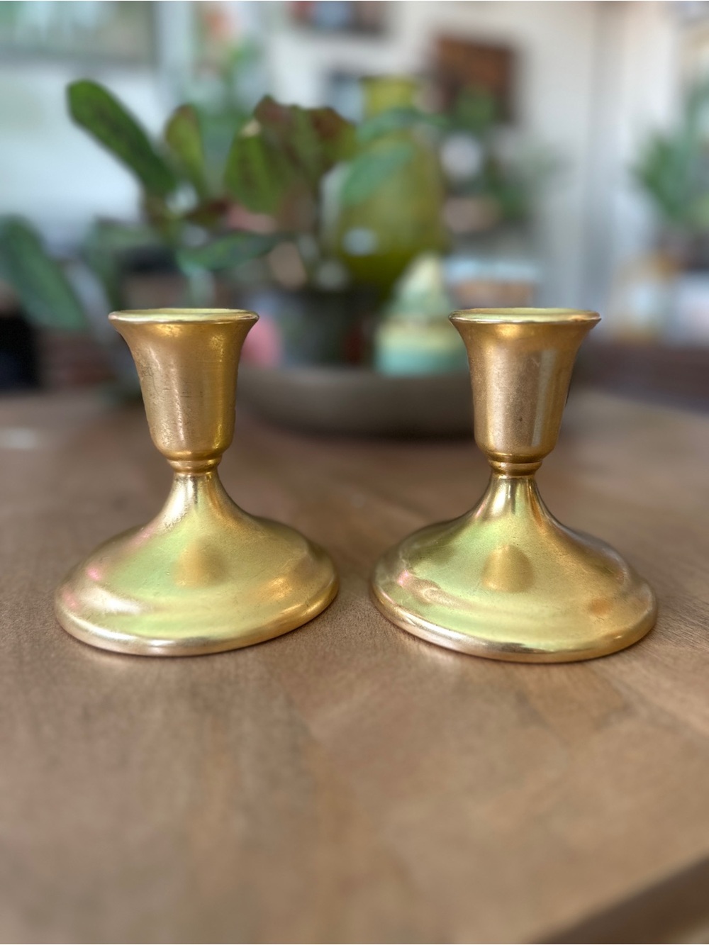 Vintage International Silver Co 24K Gold Electroplated Candlestick Holders
